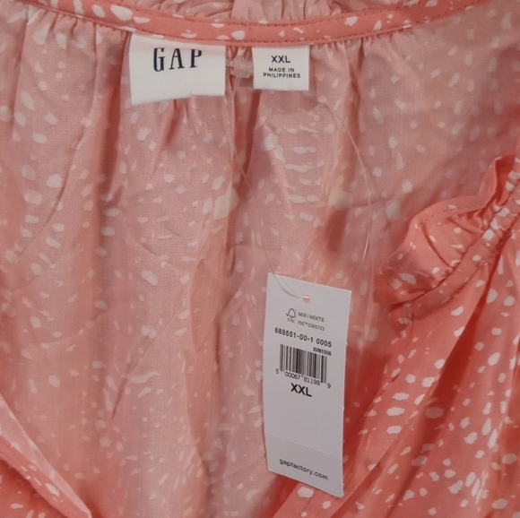 Gap Boho Floral Coral And White Sleeveless Peasant Tiered Dress Size 2X NWT - Picture 5 of 5